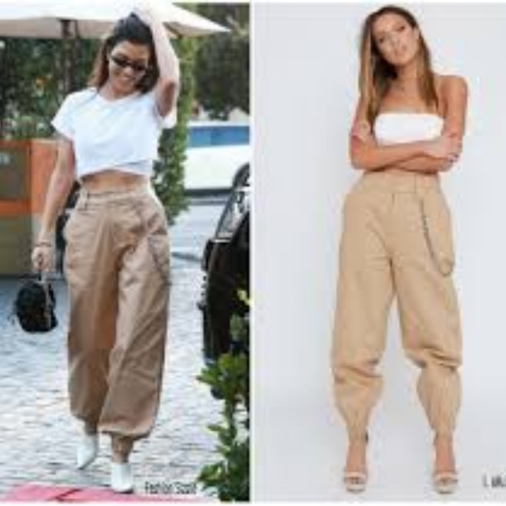 I AM GIA * NWT * Tan Cobain Cargo Pants w Chain